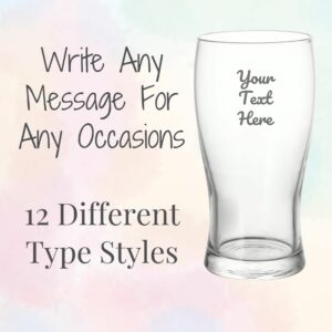 Personalised Beer Glass Engraved Any Occasions Any Message