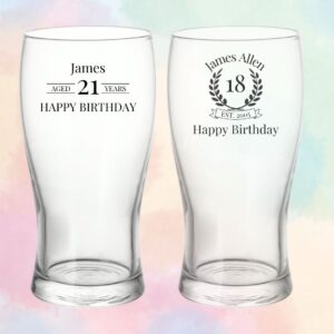 Personalised Birthday Pint Beer Glass