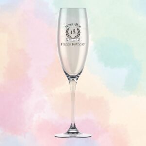 Personalised Birthday Champagne Glass Wreath