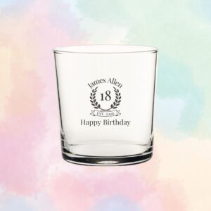 Personalised Birthday Whisky Glass Wreath