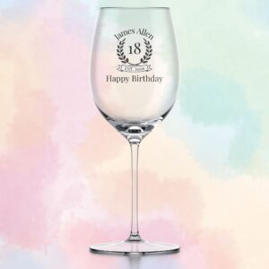 Personalised Birthday Wine Glass Wreath